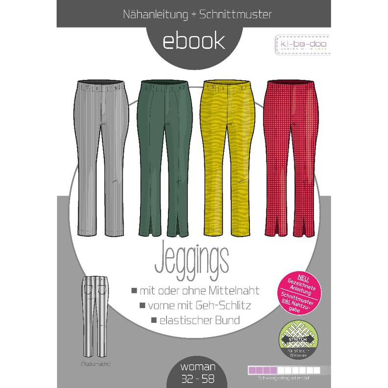 Ebook Basic Jegging Damen Gr. 32-58-Schnittmuster  PDF A4 image number 1