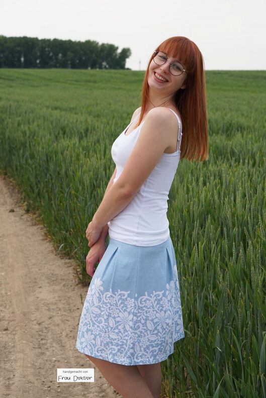 Rock Mathilda | Faltenrock mit Jerseybund | A4, A0, Beamer image number 9