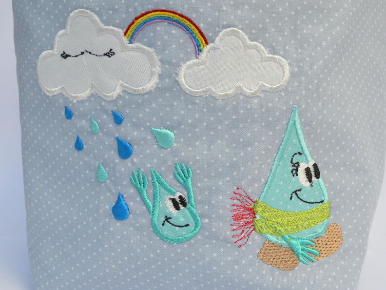 Stickdatei lustiger Regen Applikation SET image number 4
