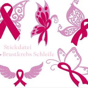 Hoffnung Brustkrebs Schleife Stickdatei