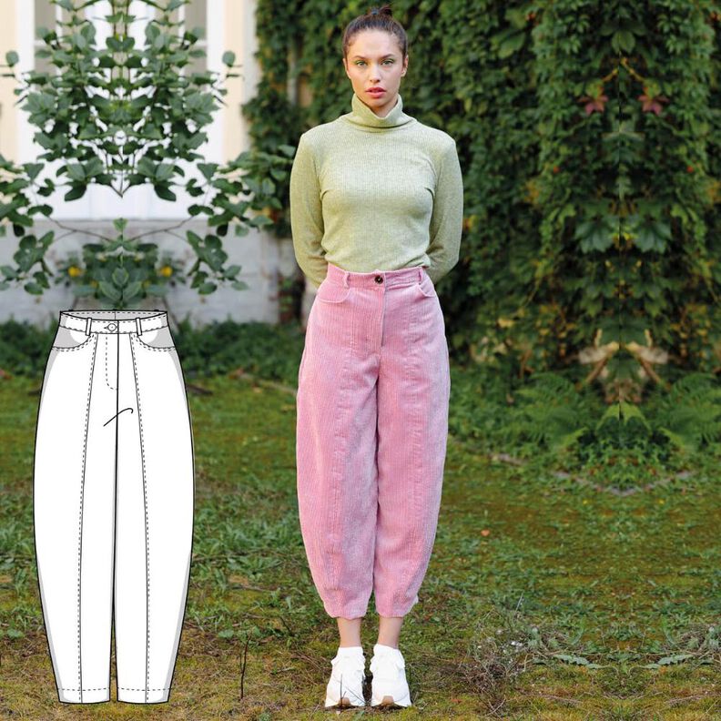 Karottenhose Schnittmuster Gr. XS-XXXL Hose Ballonhose image number 1