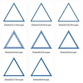 Dreieck Rahmen Stickdatei in 13 Größen