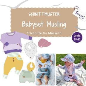 Musselin Babyset Musling Gr. 50-80, inkl. A0 + A4