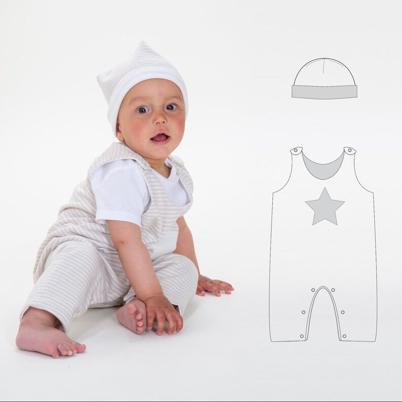 Schnittmuster Baby Overall zum Wenden und Mütze image number 1