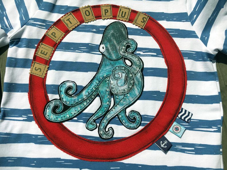 Applikationsvorlage und Nähanleitung Krake Septopus image number 1