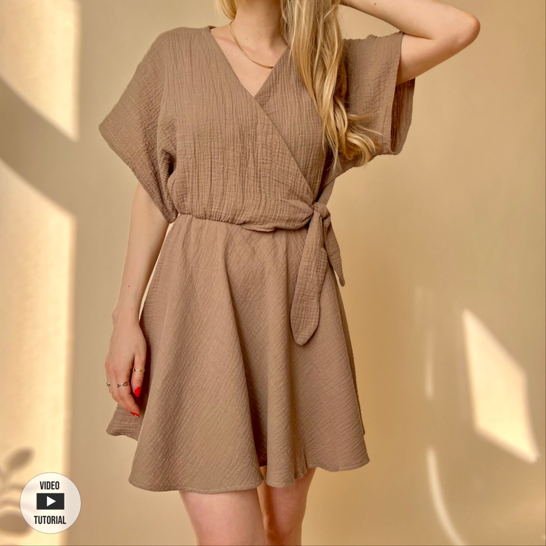Fledermausärmel-Kleid Bernd, PDF Schnittmuster, E-Book image number 1