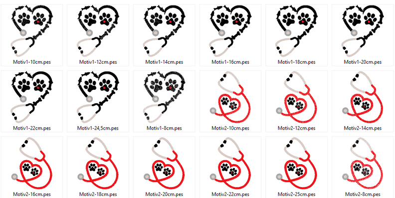 Stickdatei - Tierarzt Stethoskop Tierliebe image number 8