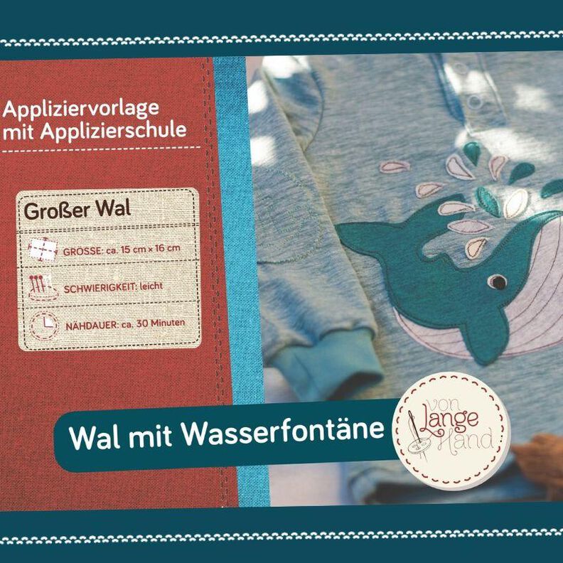 Appliziervorlage GROSSER WAL mit drei Fontänen image number 9
