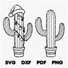 Vektor Plotterdatei Kaktus Weihnachten / SVG PNG DXF thumbnail number 3