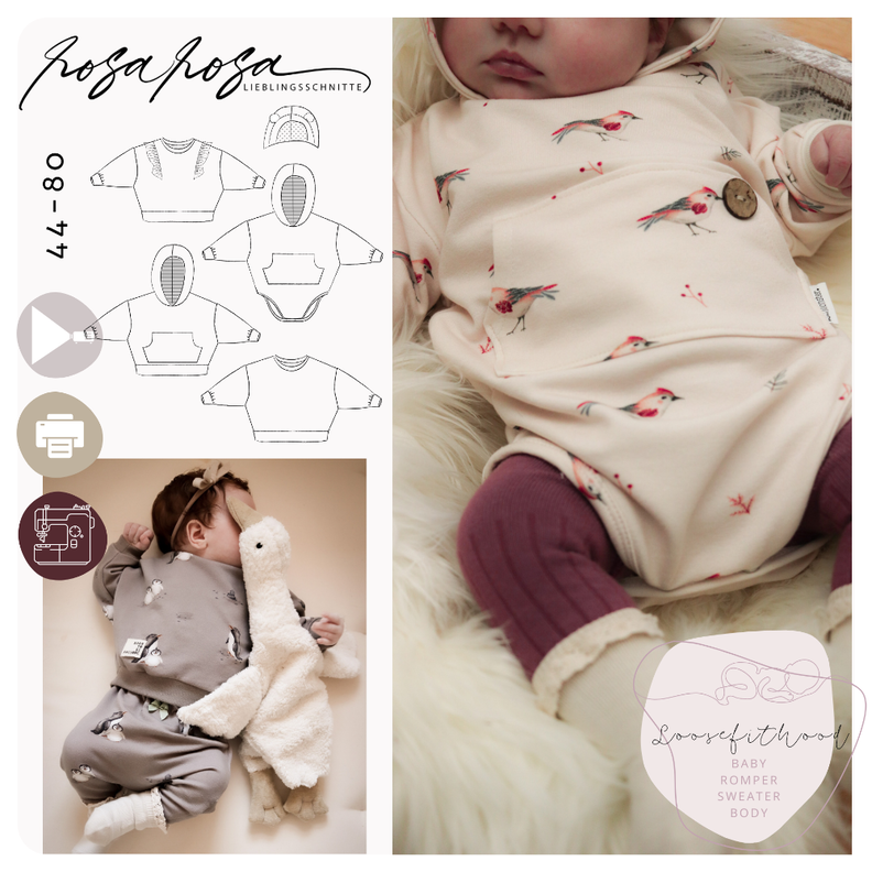 #LoosefitHood Baby #LoosefitRomper 44-86 image number 1