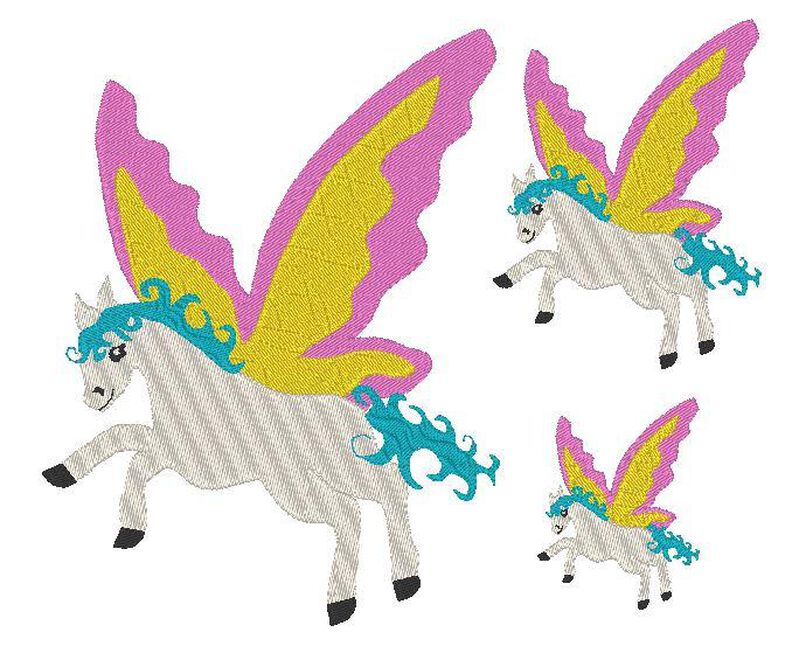 SET Bundle Pegasus Einhorn Pferd Stickdatei image number 6
