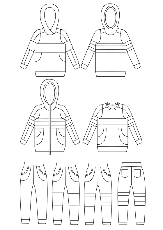El Comodo Hoodie-Sweatjacke-Hose Kinder unisex Gr. 80 - 158 image number 2