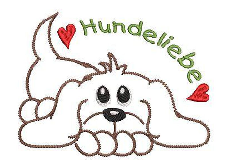 Stickdatei doodle Hund Wacki liegend Kontur für den 13x18cm Rahmen image number 4