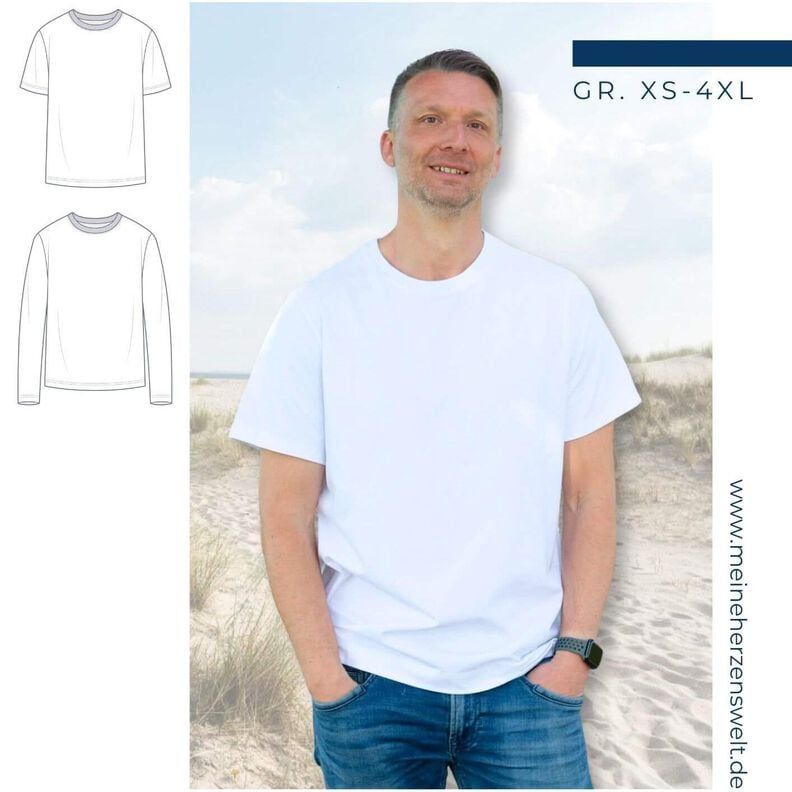 T-Shirt Herren – Schnittmuster Gr. XS-4XL – Seattle image number 1