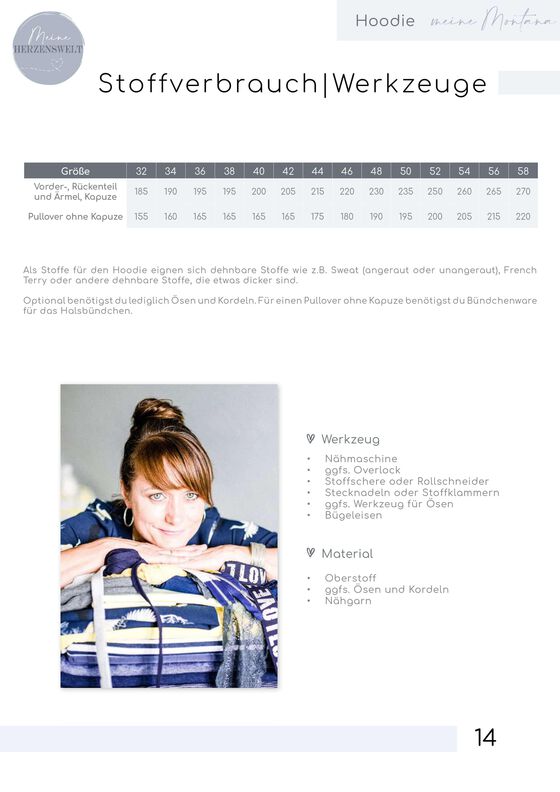 Hoodie Damen – eBook Schnittmuster Gr. 32-58 – Montana # 141 image number 5