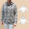 Herrenhoodie Max – Wickelkapuze/Kragen, Gr. 44-60, A4+A0 thumbnail number 1