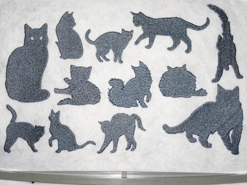 Katze Silhouette Stickdatei image number 3