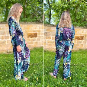 Kinder Jumpsuit lang mit Zipper / Knöpfen RIANG ♥Gr. 98-164