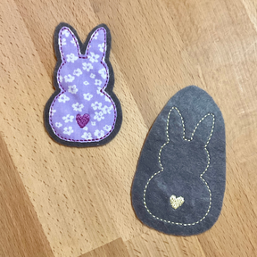 Herz Osterhase Doodle Stickdatei 10x10 | DIY Hunger