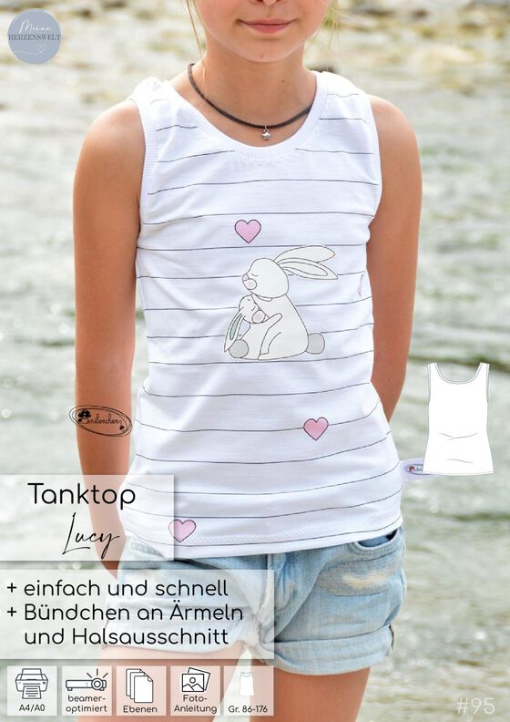 Tanktop Kinder - Schnittmuster Gr. 86-176 - deine LUCY #95 image number 9