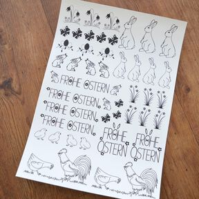 Vorlage für Kerzentattoo Ostern Frühling pdf Kerzensticker 