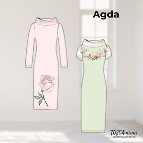  Kleid Agda  Gr. 34-54 | Jerseykleid Beamer-Datei