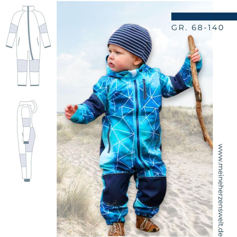 Softshelloverall Kinder-Schnittmuster Gr.68-140-EDVIN #39 image number 1
