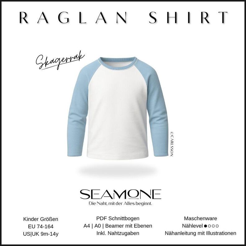 SKAGERRAK Kinder Raglanshirt | Schnittmuster PDF | 74-164 image number 1