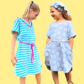 Kinder Tunika Kleid mit Taschen Wandelbar SINAR ♥ Gr. 98-164