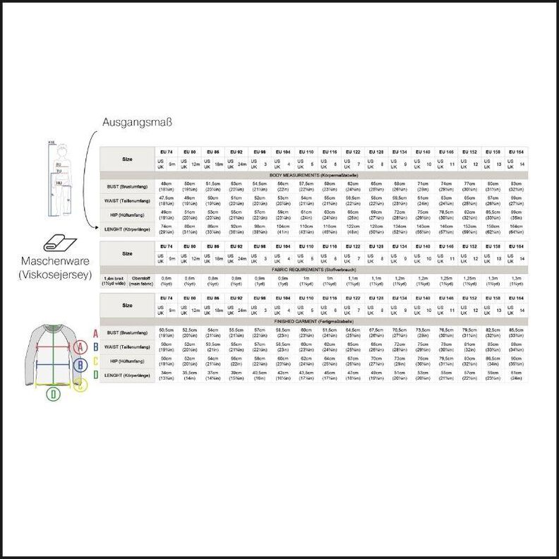 SKAGERRAK Kinder Raglanshirt | Schnittmuster PDF | 74-164 image number 10