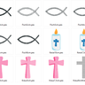 Kommunion Christenfisch Kreuz Stickdatei thumbnail number 3