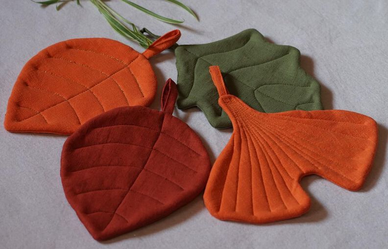 Blätter Topflappen Eiche Ginkgo nähen image number 8