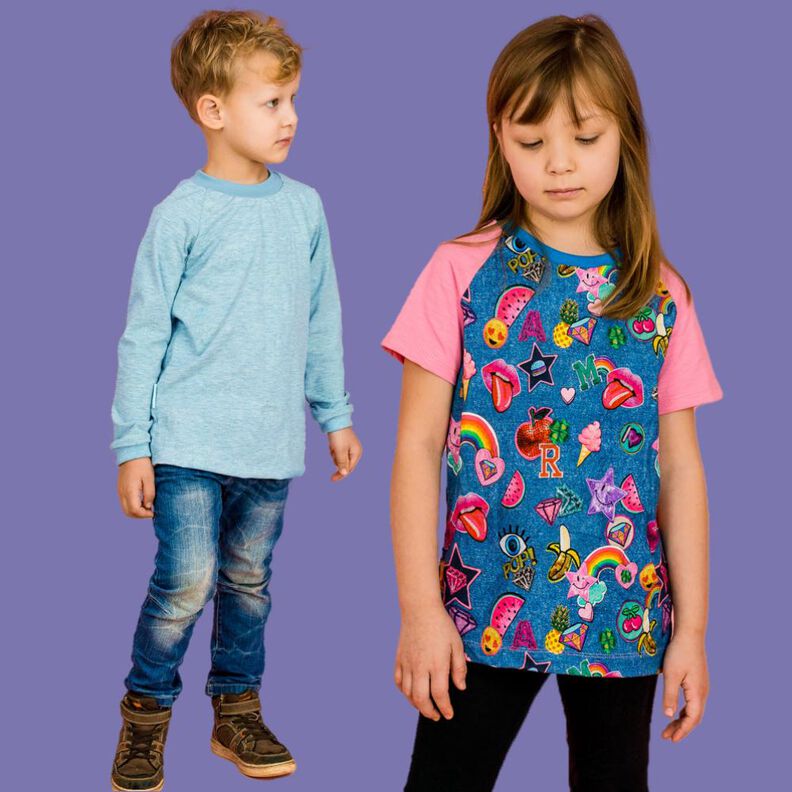 Kinder Shirt Raglanärmel viele Varianten SAMA ♥ Gr. 98-164 image number 1