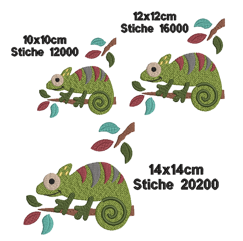 Stickdatei Chamaeleon Vollstick image number 2