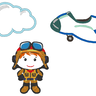 Stickdatei Pilot Flugzeug Wolke thumbnail number 2