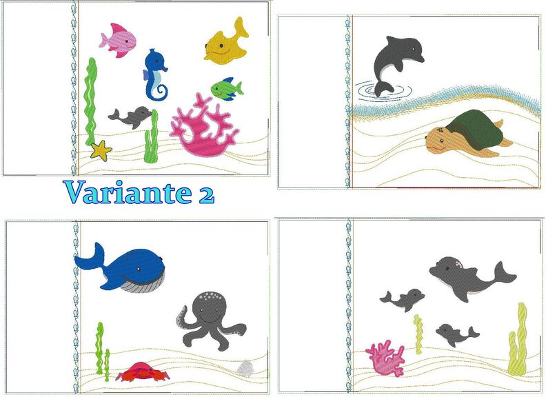 Stickdatei - SET Meer Kissen ITH Taschenbild Wal Fisch image number 8