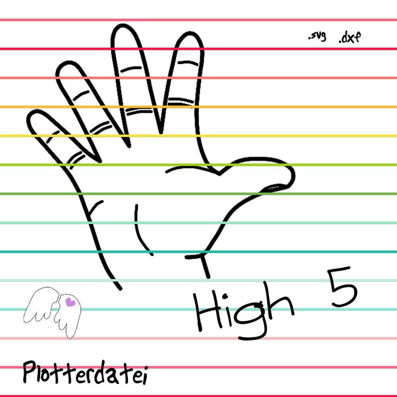 Plotterdatei High 5 Geburtstag Hand image number 1
