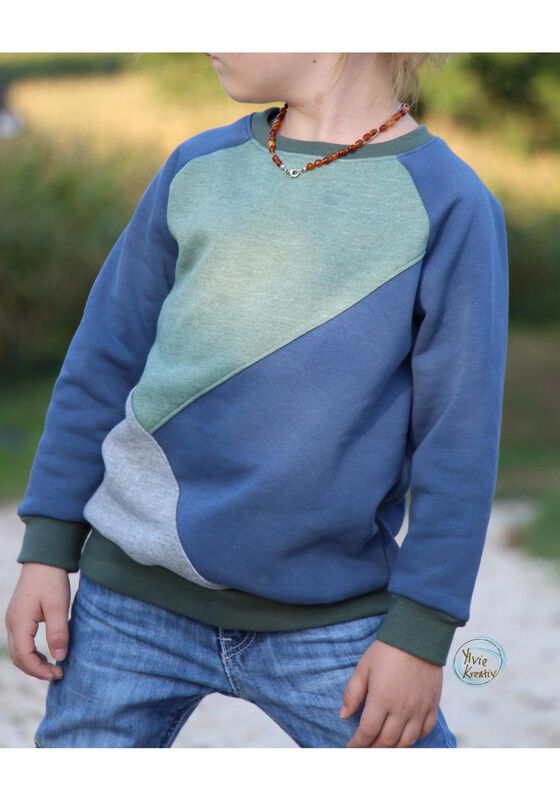 Raglan Sweater Farverig Gr. 56-122, A0, Teilungen image number 3