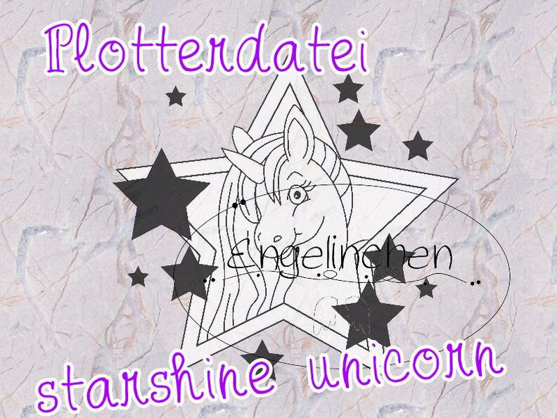Plotterdatei Plottdatei starshine unicorn Einhorn image number 1