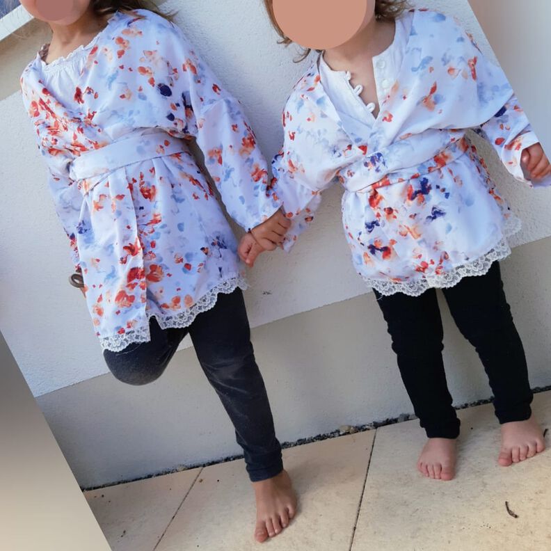 Sommer Kimono Bluse Jacke Cover-Up FLORES Kids ♥ Gr. 92-164 image number 4