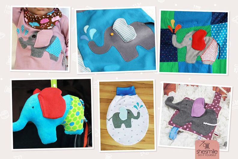 Elefant "Nelefant" (Applikationsvorlage und Nähanleitung) image number 2