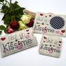 Stickdatei Valentinstag Mug Rug Herzen shut up and kiss me thumbnail number 1