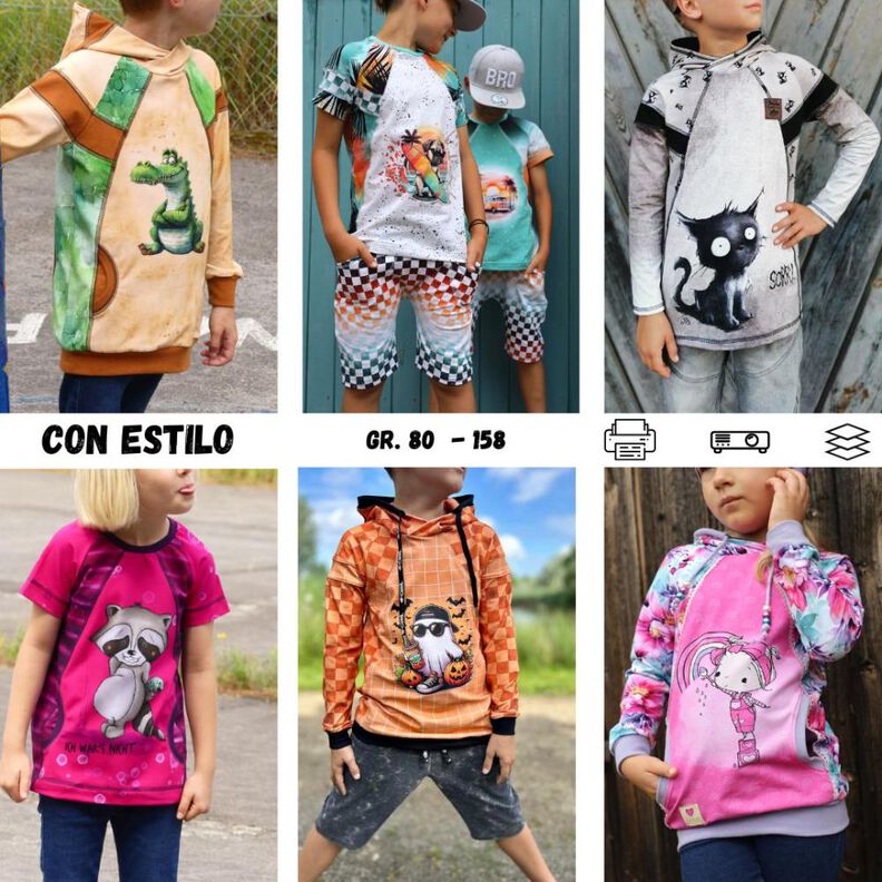 Con Estilo Raglan Hoodie-Longsleeve-Shirt Gr. 80-158 image number 1