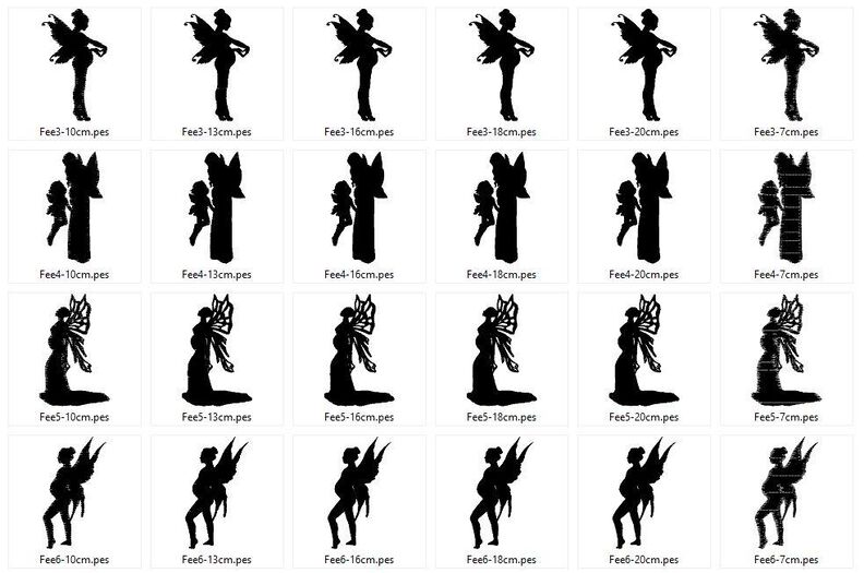 schwangere Feen Elfen Silhouetten Stickdatei schwanger image number 6