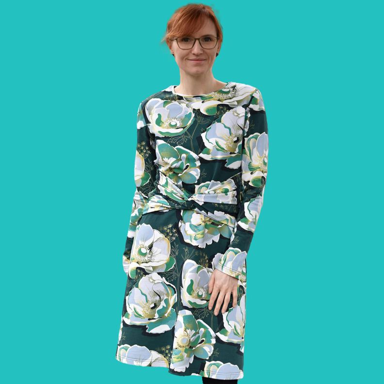 Jersey Kleid mit Knoten-Gürtel A-Linie SIMPUL ♥ Gr. XS-XXL image number 4