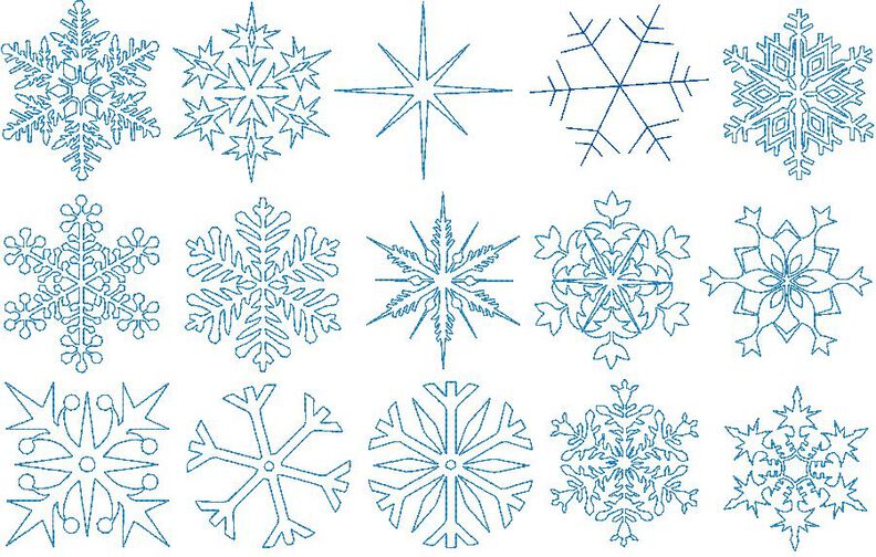 Schneeflocken Schneestern Stern Linien Stickdatei Mega Set  image number 2