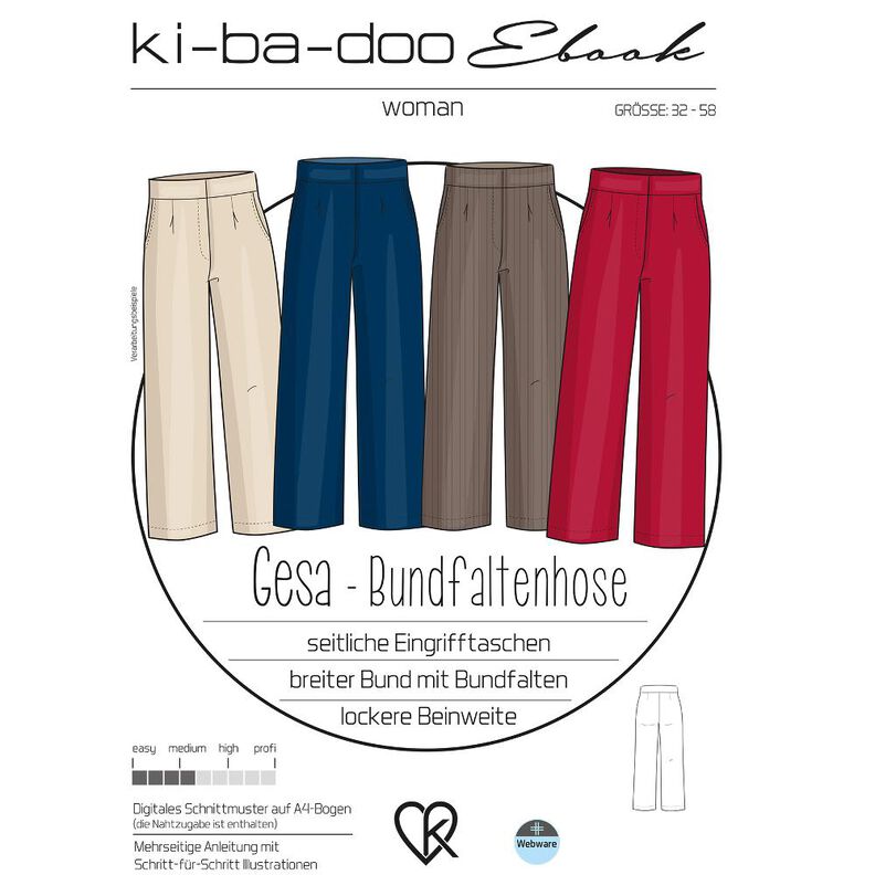 ebook Hose Gesa Damen | Größe 32-58 DIN A4 PDF  image number 1