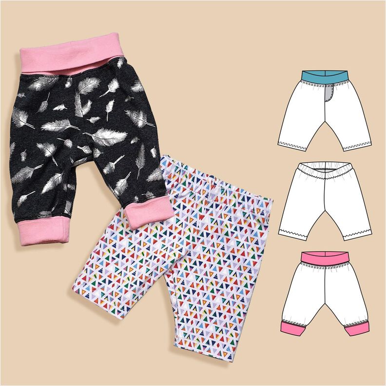 Lena – Lange Babyhose mit Bündchen Gr. 44-98, A4+A0 image number 1