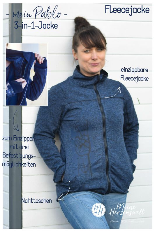Softshelljacke Damen Schnittmuster Gr. 32-58 -mein PABLO #78 image number 2