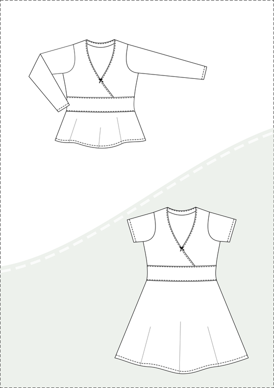 Romy – Wickelkleid & Shirt mit Band Jersey, Bu 80-116, A4+A0 image number 6